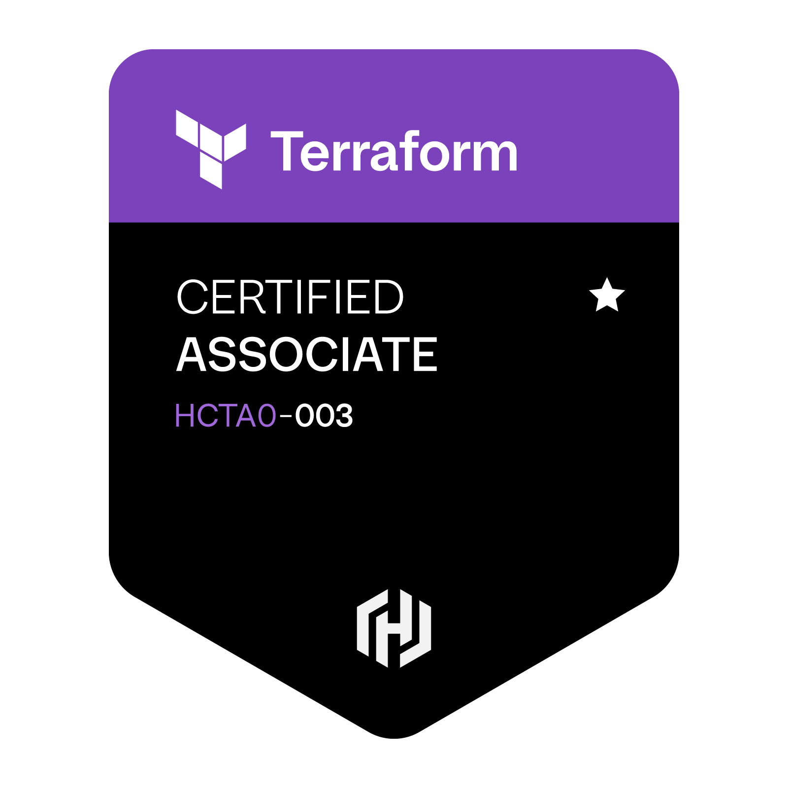 HashiCorp Terraform Associate (HCTA0-003) badge